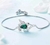 Pulsera Colibrí Con Circones Engarzados En Plata Rodinada