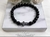 Pulsera Bolas De Ónix Con Donas Y Cruz Hematites Elastizada