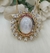 Collar De Guadalupe En Nacar Con Circones Laminada En Oro