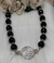 Collar Ágatas Negras Facetadas Con Cierre San Benito En Plata 925