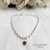 Pulsera Bolitas Con Cubic Rojo En Acero Blanco