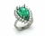 Anel Esmeralda Central e Diamantes - Ouro 18k - MMV JOALHERIA