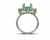 Anel Esmeralda Central e Diamantes - Ouro 18k - loja online