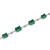 Pulseira Riviera com esmeraldas retangulares e diamantes em ouro branco 18k