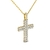 Colar com pingente em formato de cruz cravejado com diamantes em ouro 18k