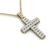 Colar em forma de cruz com diamantes cravejados, feito em ouro 18k.