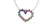 Colar de ouro 18k com pingente em formato de coração formado por pedras coloridas em tons de azul, rosa, roxo, amarelo e verde