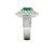 Anel Esmeralda Central e Diamantes - Ouro 18k - MMV JOALHERIA