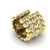 Piercing em ouro 18k com design de bolinhas e fileiras de diamantes brilhantes