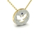 Colar em ouro 18k com pingente em formato de Espírito Santo, decorado com diamantes e um toque de rubi.