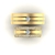 Par de alianças de ouro 18k com diamantes, uma com design liso e diamante central, outra com fileira de diamantes ao redor e diamante central
