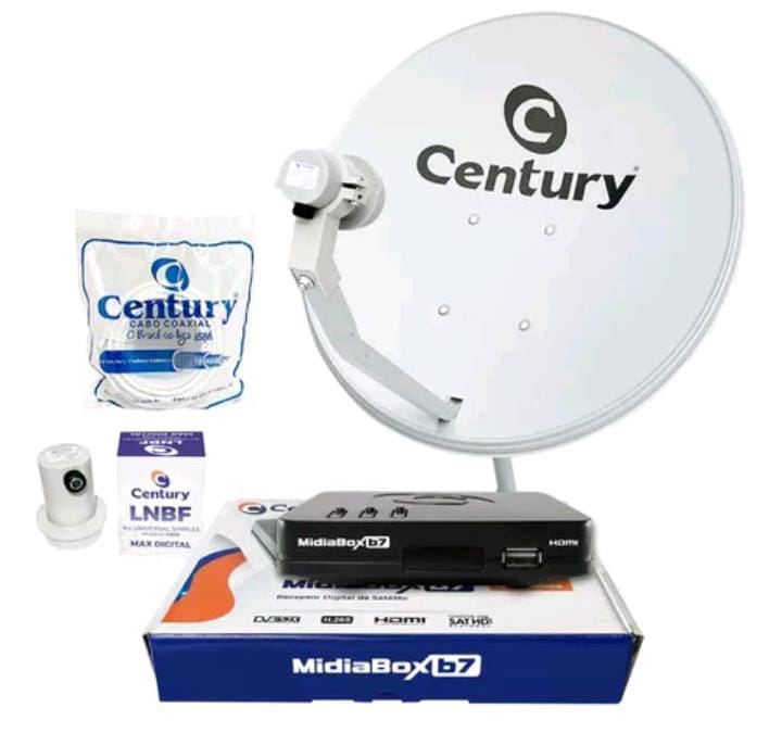 kit parabólica century MÍDIA BOX B7