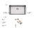 Cuba Design Collection Quadrum Undermount em Aço Inox com Acabamento Scotch Brite 70x40 cm com Dosador de Sabão, Tábua e Cesto na internet