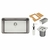 Cuba Design Collection Quadrum Undermount em Aço Inox 70x40 cm com Dosador de Sabão, Tábua, Cesto e Lixeira quadrada de embutir