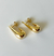 Brinco estilo gota liso dourado folheado a Ouro 18K
