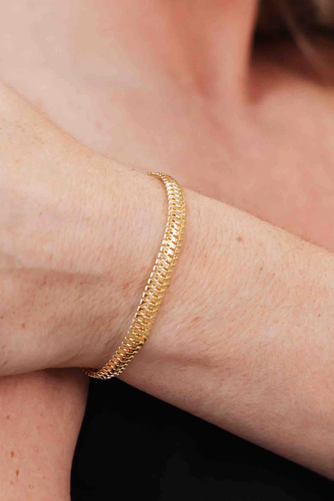 Pulseira lisa fina folheado Ouro 18K