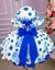 Vestido Miss Cherry Chapeu Florido Poa Azul Royal - Little Sky Store