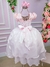 Vestido Lorenzetti Longo Rosa Bebe Peito Rendado - Little Sky Store