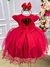 Vestido Menina Bonita Vermelho Borboletas Peito Tule - Little Sky Store