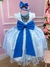 Vestido Juvenil Vila Lele Luiza Azul Bebe - Little Sky Store