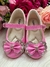 Sapatilha Flor Di MIla Baby Rosa Chiclete Lacinho Strass - Little Sky Store