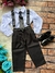 Conjunto Miss Cherry Meninos Social Preto Suspensorio Cetim