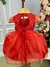Vestido Miss Sweet Vermelho Cinto Brilho - Little Sky Store