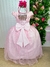 Vestido Vila Lele Longo Jardim Encantado Borboletas Rosa Bebe - Little Sky Store