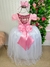 Vestido Enjoy Longo Mari Peito Rendado Rosa Bebe Saia Branca - Little Sky Store