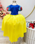 Vestido Fantasia Infantil Branca de Neve Amarelo Capa Tiara - loja online