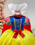 Vestido Fantasia Infantil Branca de Neve Amarelo Capa Tiara - Little Sky Store