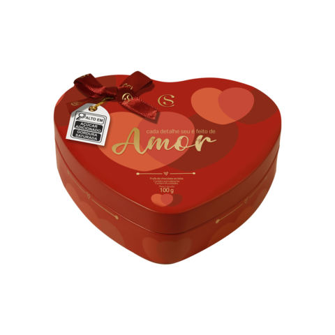 Cacau Show Lata Coração Trufas Lacreme 100g