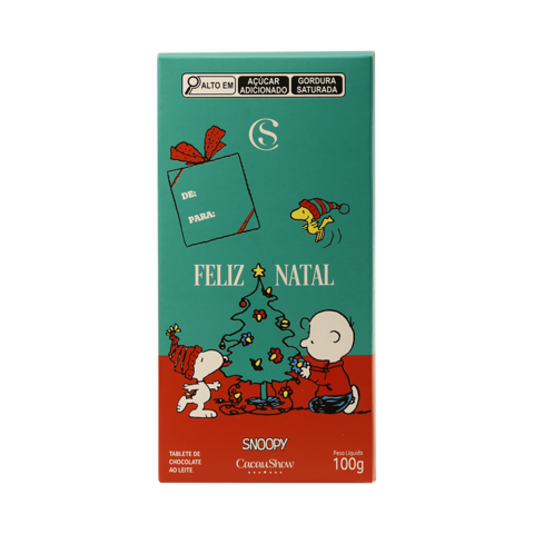 Cacau Show Tablete Natal Snoopy 100g