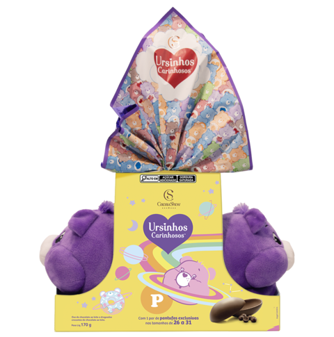 Cacau Show Ovo Pantufa Ursinhos Carinhosos Roxo P (26-31) 170g