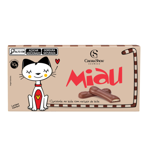 Cacau Show Miau Recheado Chocolate ao Leite 70g