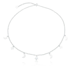 Colar Chocker Lua e Estrela