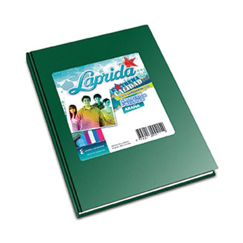 CUADERNO TAPA DURA LAPRIDA FORR.X 50 HS.RAY. VERDE