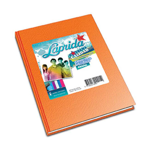 CUADERNO TAPA DURA LAPRIDA FORR.X 50 HS.RAY. NARANJA