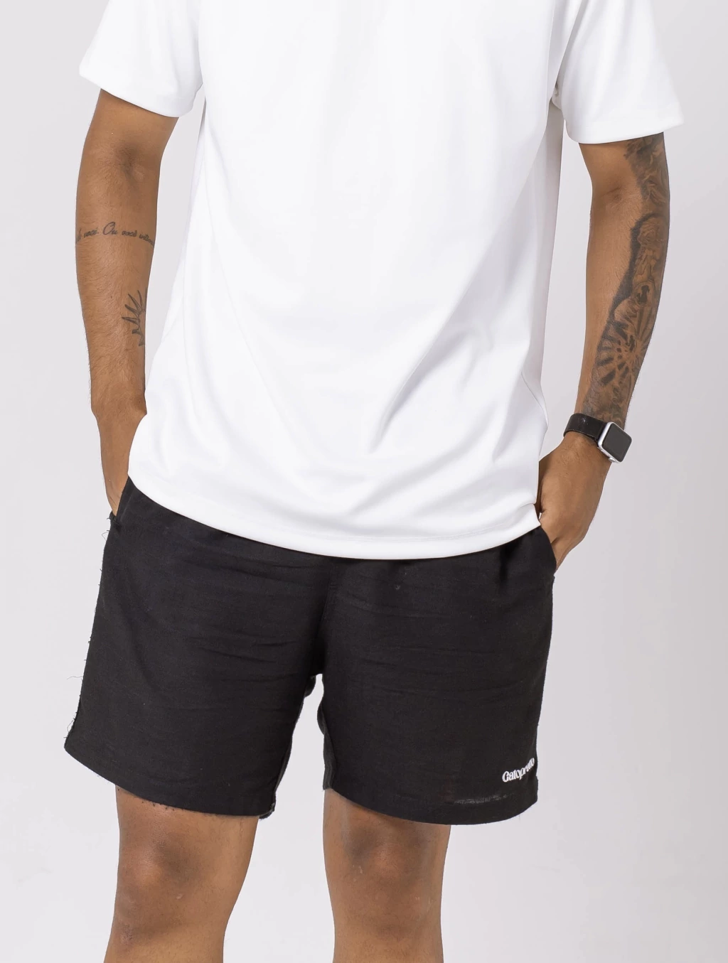 Short de Linho - Preto