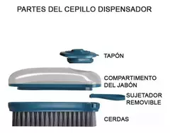 Cepillo Recargable Detergente Zapatillas Azulejos Baño Mango
