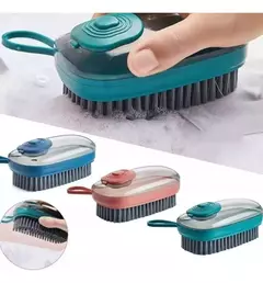 Imagen de Cepillo Recargable Detergente Zapatillas Azulejos Baño Mango