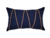 Capa Almofada Baguete Liz Azul Marinho e Cru Natural 50cm x 30cm - Fio & Arte 