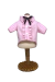 Camisa tricoline rosa e branco