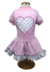 Vestido Fleece coração rosa