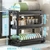 Escorredor de Louças Preto Aço Inoxidável Rack Duplo Organizador de Talheres e Pratos