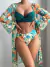 Conjunto De Maiô De Três Peças Com Estampa Botânica