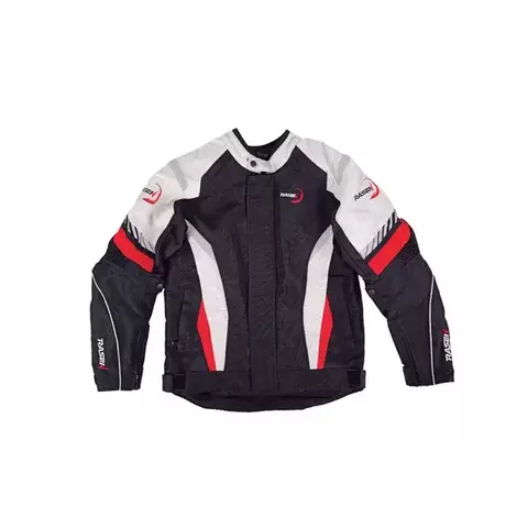 CHAMARRA DEPORTIVA NEGRO CON BLANCO PROTECCIONES Y REFLEJANTES (XL) SKU: RAZER20021XL - comprar en línea