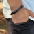 PULSEIRA DE COURO PRETO AJUSTÁVEL 2 TIRAS LISAS
