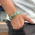 PULSEIRA DE COURO VERDE TIFFANY AJUSTÁVEL (ROUTE 66 DOURADO)