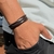 PULSEIRA DE COURO MARROM AJUSTÁVEL 5 TIRAS LISA